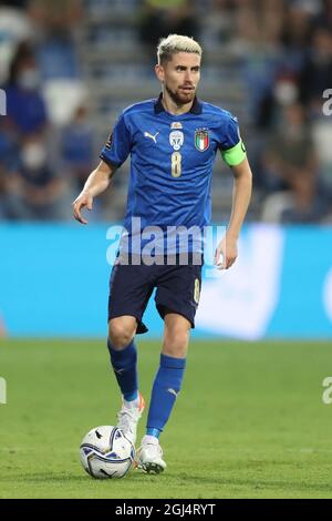 Reggio Emilia, Italy, 8th September 2021. Jorginho of Italy during the FIFA World Cup qualifiers match at Mapei Stadium, Reggio Emilia. Picture credit should read: Jonathan Moscrop / Sportimage Stock Photo