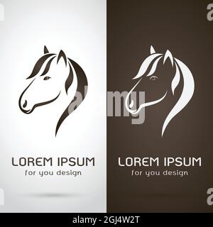 Vector image of a horse design on white background and brown background, Logo, Symbolใ Easy editable layered vector illustration. Wild Animals. Farm Stock Vector