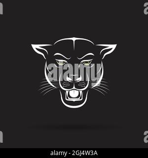 Vector of an angry panther head on black background. Wild Animals. Vector illustration. Easy editable layered vector illustration. Stock Vector