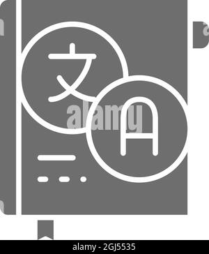 Dictionary, vocabulary grey icon. Isolated on white background Stock Vector