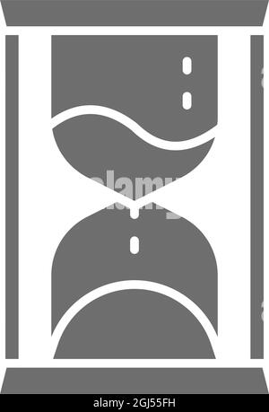 Hourglass, time management grey icon. Isolated on white background Stock Vector