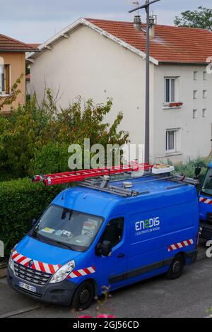 Enedis emergency response team, Bron, Rhône, AURA Region, France Stock Photo