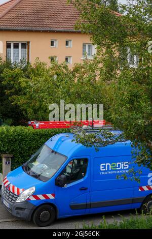 Enedis emergency response team, Bron, Rhône, AURA Region, France Stock Photo