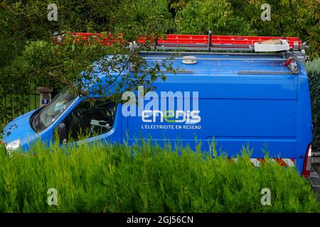 Enedis emergency response team, Bron, Rhône, AURA Region, France Stock Photo