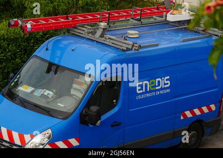 Enedis emergency response team, Bron, Rhône, AURA Region, France Stock Photo