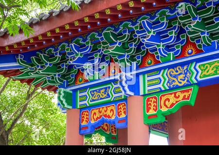 Colorful roofs of ancient Chinese Lingnan-style buildings Stock Photo