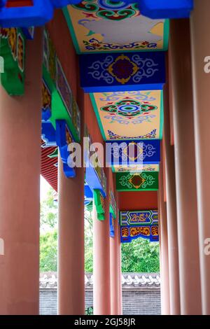 Colorful roofs of ancient Chinese Lingnan-style buildings Stock Photo