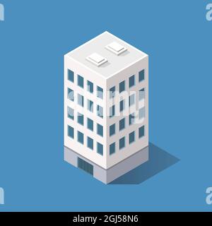 Isometric Modern Building. Vector illustration Stock Vector