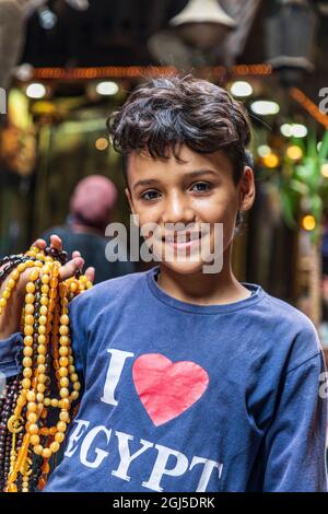 Africa, Egypt, Cairo. October 15, 2018. A boy in Cairo, Egypt. (Editorial Use Only) Stock Photo