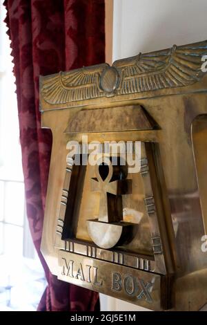 Winter Palace Hotel, antique mailbox. Luxor, Egypt. Stock Photo