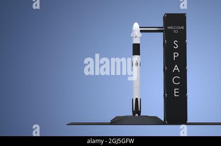 rocket ready to go - 3D rendering Stock Photo