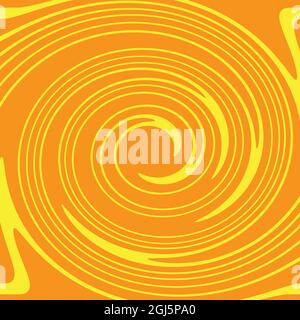 Fiery spiral abstract colors. The colors are a solid yellow and orange Stock Vector