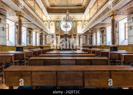 Georgia, Tbilisi. Tbilisi Great Synagogue interior. Stock Photo