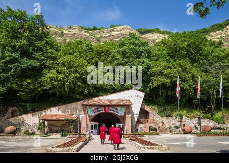 Georgia, Kakheti, Kvareli. Winery Khareba exterior. Stock Photo