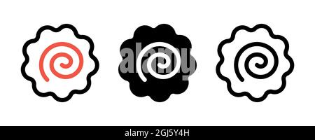 Narutomaki or kamaboko surimi vector icons set in different styles Stock Vector