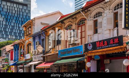 Shops on Arab Street in the Malay Heritage District, Singapore. Stock Photo