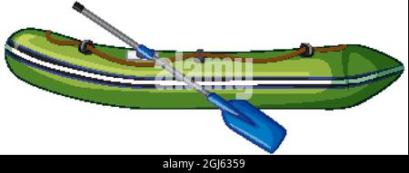 Inflatable boat with oars on white background illustration Stock Vector