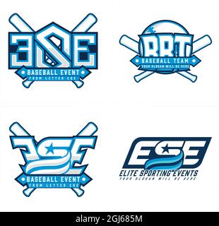 Baseball emblem logo design  Stock Vector