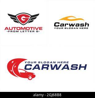 Automotive car wash auto race logo design Stock Vector