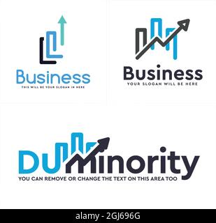 Business consulting chart arrow growing logo design Stock Vector