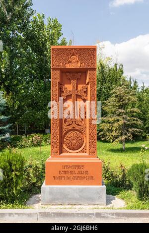 Armenia, Yerevan, Nork-Marash district. Monument on the grounds of the Surb Astvatsatsin Church. Stock Photo