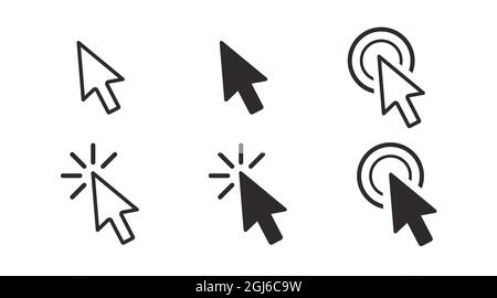 Arrow Pointer Icon Set. Vector isolated black and white illustration Stock Vector