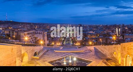 Armenia, Yerevan. The Cascade, city skyline. Stock Photo