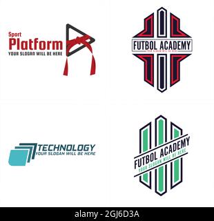 Sport soccer training badge logo design Stock Vector