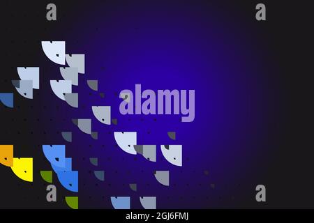 Illustration with diagonal design. Blue background with radial gradient. Stock Vector