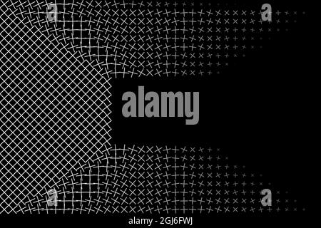 Vector illustration. White design on black background. Line pattern Stock Vector