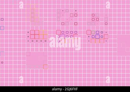Pink background with simple geometries. Geometric mosaic design. Stock Vector