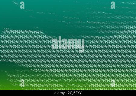 Pattern of white zigzag zigzag lines. Gradient green background Stock Vector