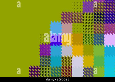 Polygonal elements forming colorful mosaics. Copy space for text. Vector illustration. Stock Vector