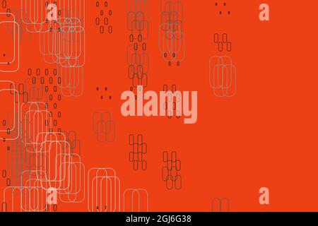 Set of light elements forming a vertical design on a red background. Stock Vector