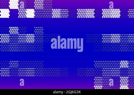 Illustration with mosaic pattern. Blue and purple gradient background. Stock Vector