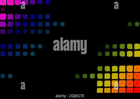 Polygonal elements of light shapes. Gradient colors on black background. Stock Vector