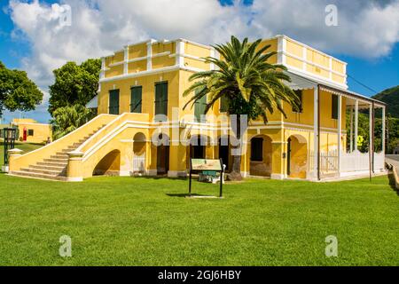 Old Danish Customs House, Christiansted National Historic Site, Christiansted, St. Croix, US Virgin Islands. Stock Photo