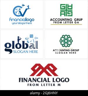Financial accounting global logo design Stock Vector