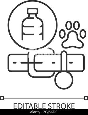 Dog collars made from plastic linear icon Stock Vector