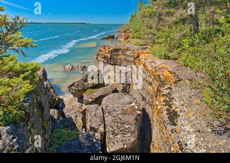 Canada, Manitoba, Wanless. Rocky Lake shoreline. Credit as: Mike Grandmaison / Jaynes Gallery / DanitaDelimont. com Stock Photo