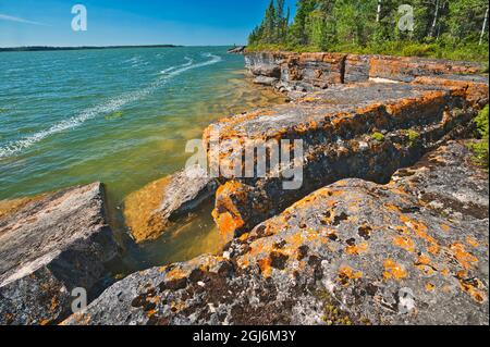 Canada, Manitoba, Wanless. Rocky Lake shoreline. Credit as: Mike Grandmaison / Jaynes Gallery / DanitaDelimont. com Stock Photo