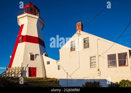 Canada, New Brunswick, Campobello Island. Head Harbour Lightstation lighthouse. Stock Photo