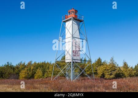 Canada, New Brunswick, Acadian Peninsula. Little Shippagan lighthouse. Stock Photo