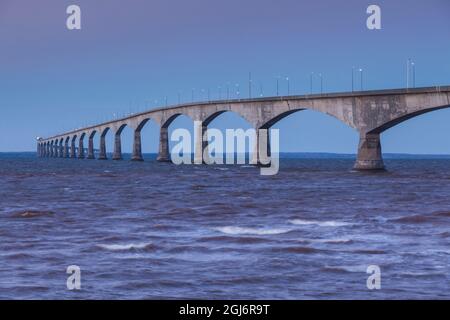 Canada, Prince Edward Island, Borden. Confederation Bridge, on the Northumberland Straight. Stock Photo