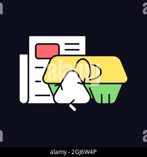 Egg cartons from newspaper RGB color icon for dark theme Stock Vector