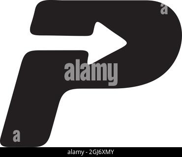 P letter initial icon vector logo design Stock Vector