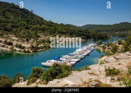 Lac d'Esparron in Alpes-de-Haute Provence region of Southern France. Stock Photo