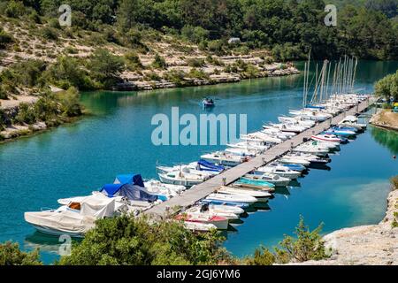 Lac d'Esparron in Alpes-de-Haute Provence region of Southern France. Stock Photo