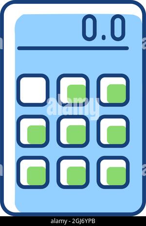 Calculator RGB color icon Stock Vector