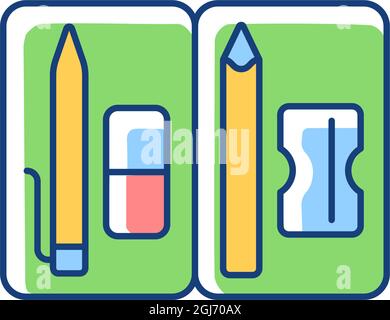 Pencil pouch RGB color icon Stock Vector